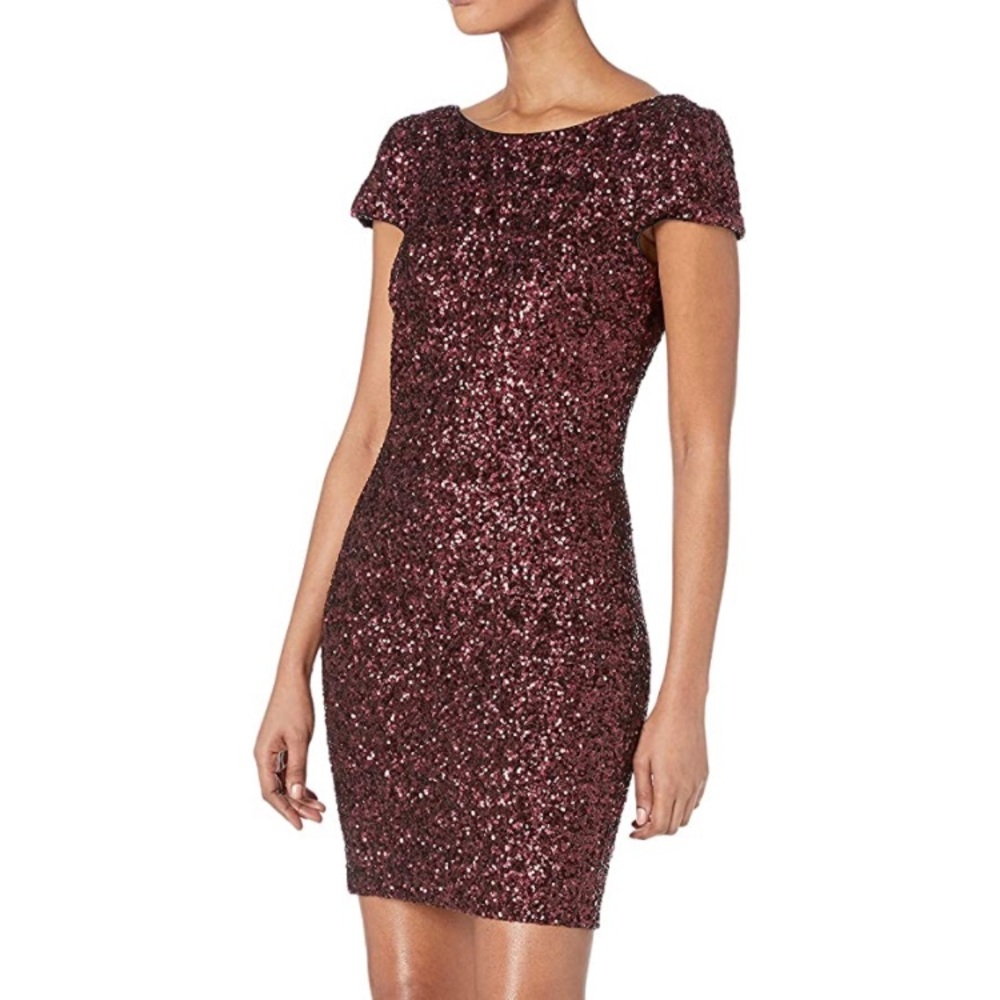 Dress the Population Women's Tabitha Cap Sleeve Sequin Mini Dress